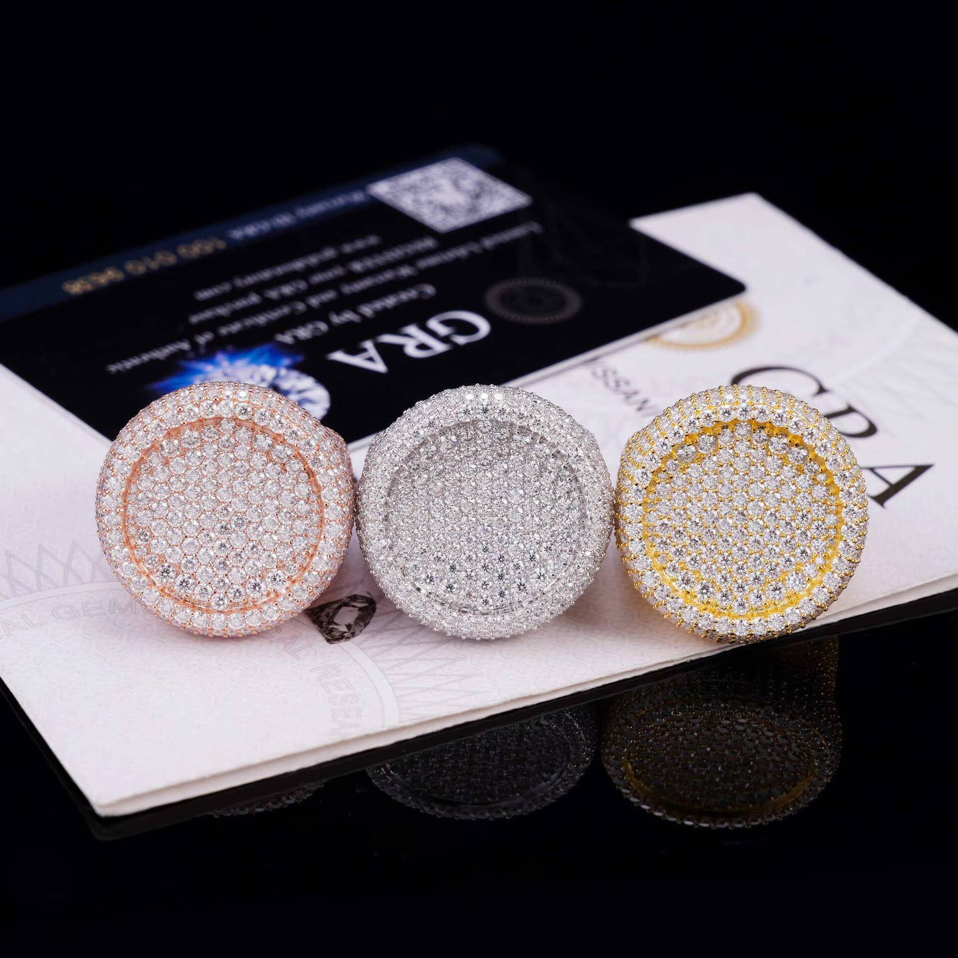 Original 925 Sterling Silver Men and Womens Moissanite Finger Rings Hip Hop Full Moissanite Rings for Men