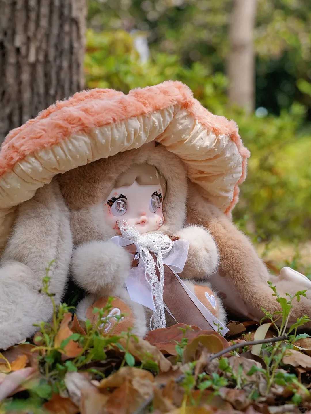 Nommi 400% V2 blind box cute rabbit vinyl plush doll detachable mushroom hat room decoration sleep toy girl birthday gift X2504291