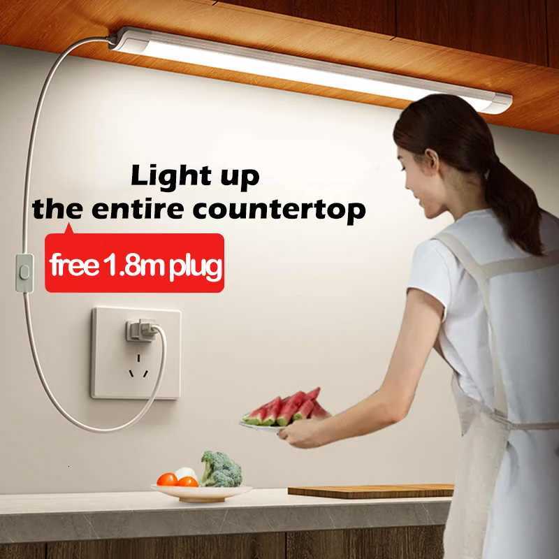 led Lights Kitchen under cabinet Lamp A85-220V 10w 20w super bright Led Tube With 18m switch line For Home Bedroom Indoor Lamps M251129