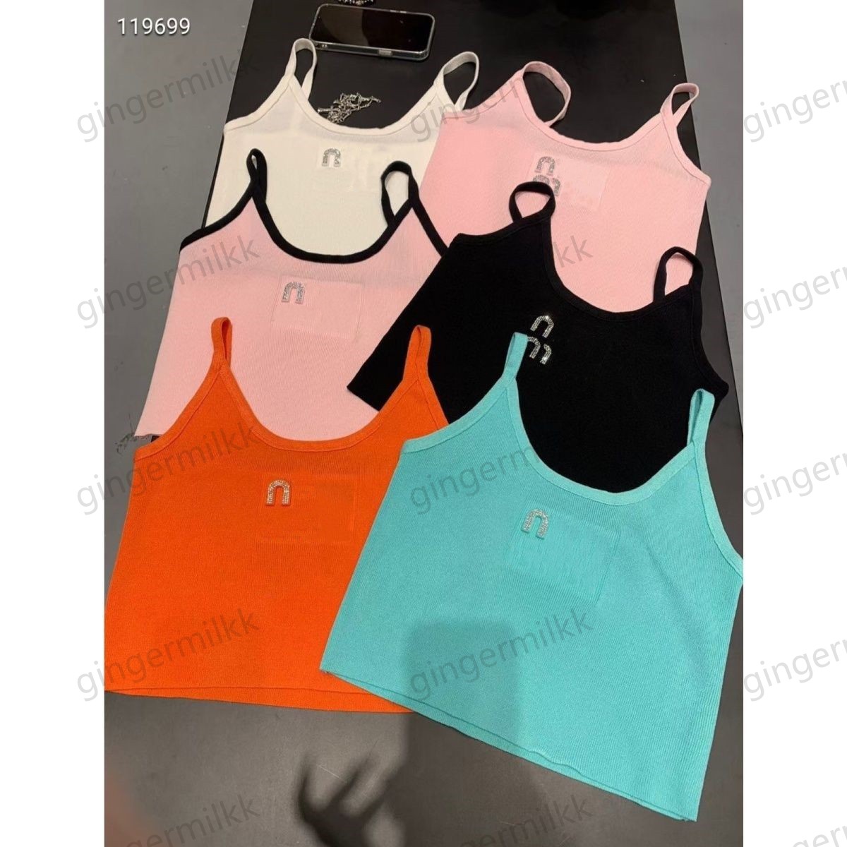 Women's Tanks & Camis Designer Tops Party Crop Embroidered Tank Top Spring Summer BacklessTop Quality