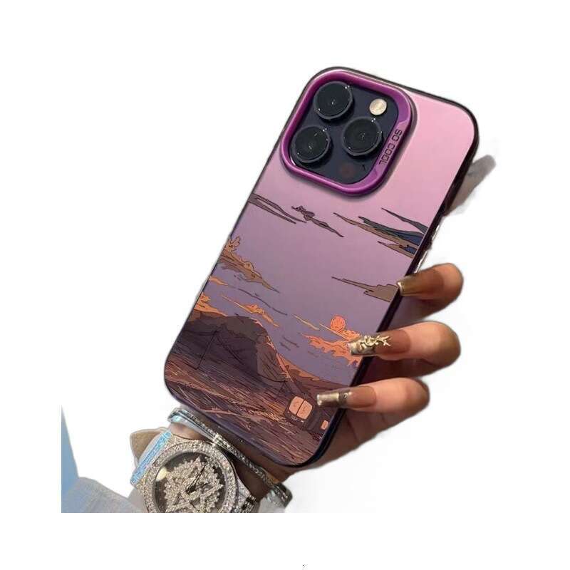 Anime Sunset is suitable for iPhone 16 phone case, Apple 15 Promax, new 14 Plus/13 anti drop 12