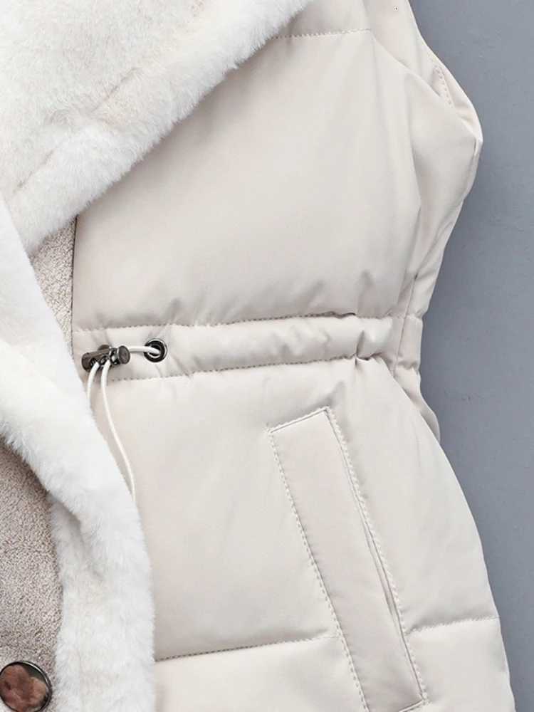 Autumn Winter Womens New Down Cotton-Padded Vests Jackets Sleeveless Female Turn-down Collar Outerwear Thicken Warm WaistcoatT251129