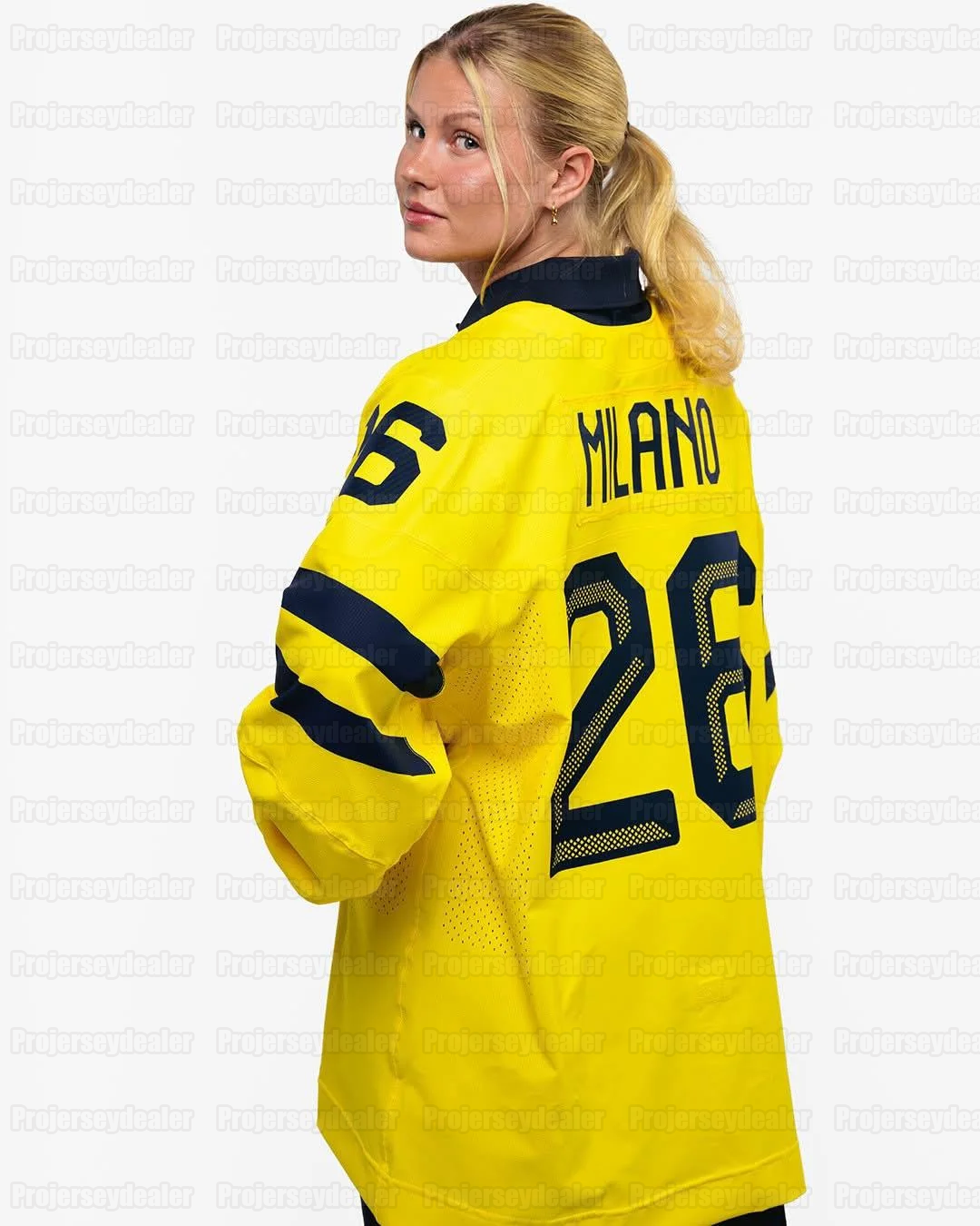 Team Sweden 2026 Winter Olympices Hockey Jersey Jesper Bratt Lucas Raymond Filip Forsberg Gabriel Landeskog William Karlsson William Nylander