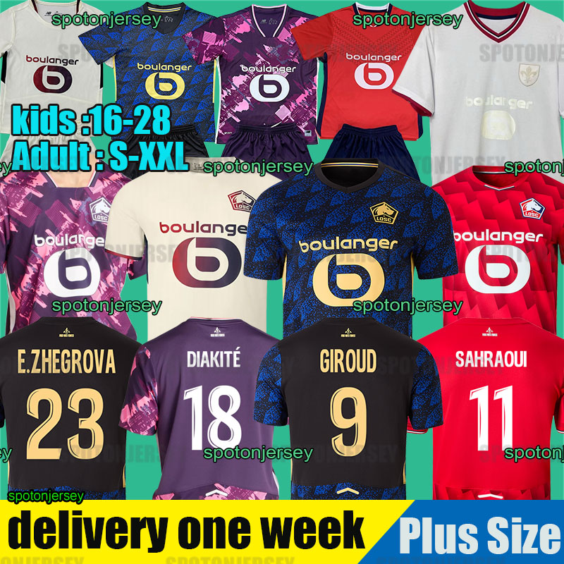 2025 2026 LOSC Lille 80TH soccer jerseys CABELLA J DAVID FONTE BAMBA OUNAS football shirt Lille Olympique M.BAYO maillot Adult Men Kids Kit Equipment 25 26 season
