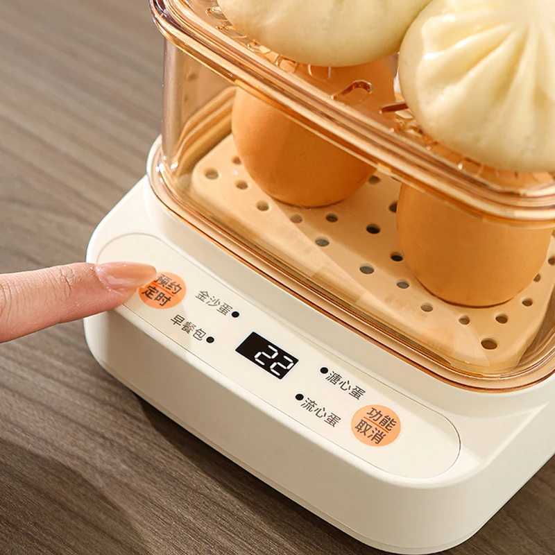 120W Electric Egg Boiler Smart Steamer Timing Egg Cooker Mini Breakfast Machine 2 Eggs Portable Steamer Automatic Power Off 220V C251129