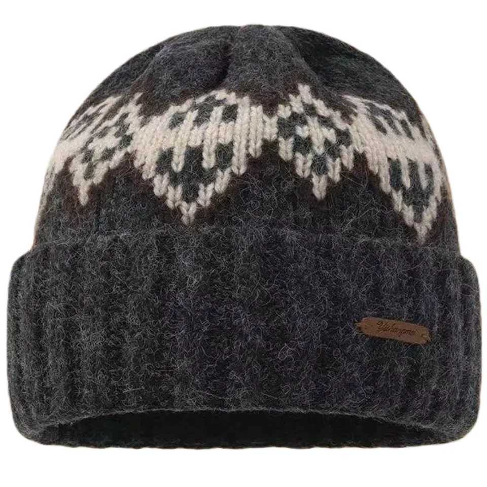 Unisex Fair Isle Style Slouchy Winter Hats Fashion Couple Beanies Casual Rhomb Pattern Decor Winter Knitted Hats For Men WomenXJ251129