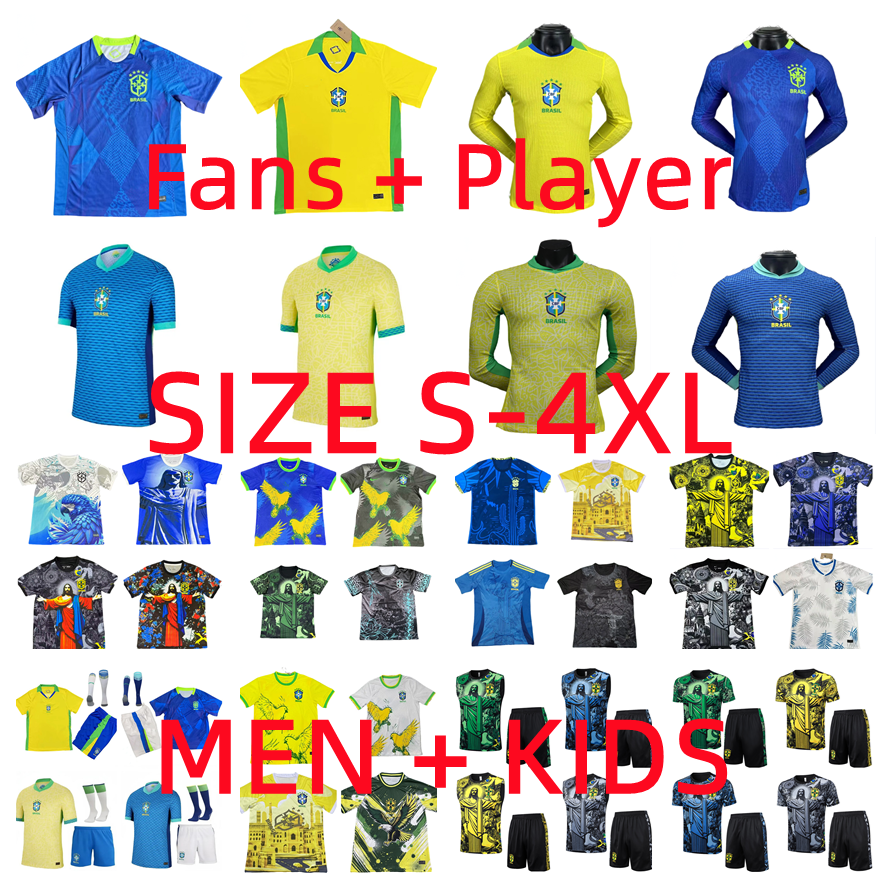 XXXL 4XL 2025 2026 brazils NEYMAR JR RAPHINHA soccer jerseys 24 25 26 VINI JR. RODRYGO NDRICK CASEMIRO MARQUINHOS Player version brasil football shirts Men kids kits