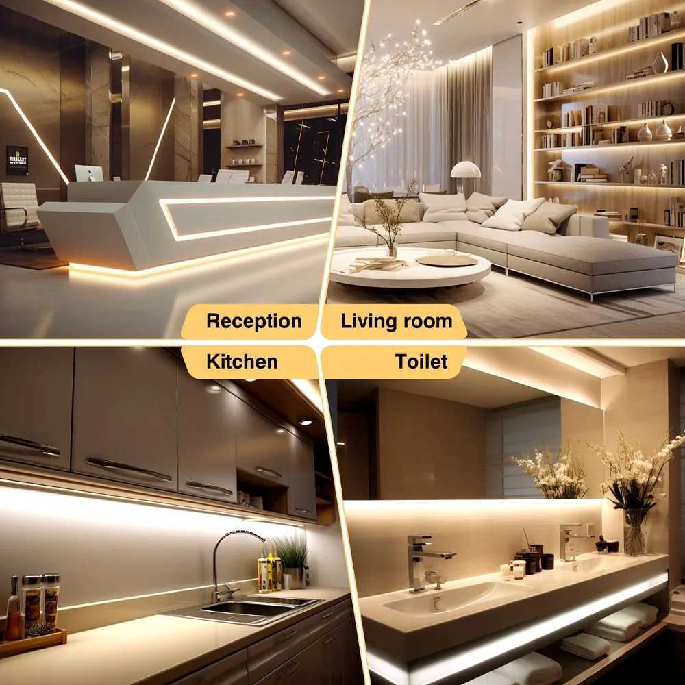 RF Remote Control COB LED Strip 12V 1m 2m 3m 4m 5m Warm White Natural Dimmable Flexible Room Kitchen Cabinet Lighting Decor KIT M251129