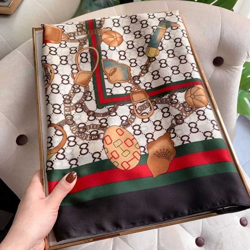 90180cm Summer New Fashion Simulation Silk Scarf Versatile Thin Mulberry Silk Scarves Big-name Womens Shawl Sun ProtectionJ251129