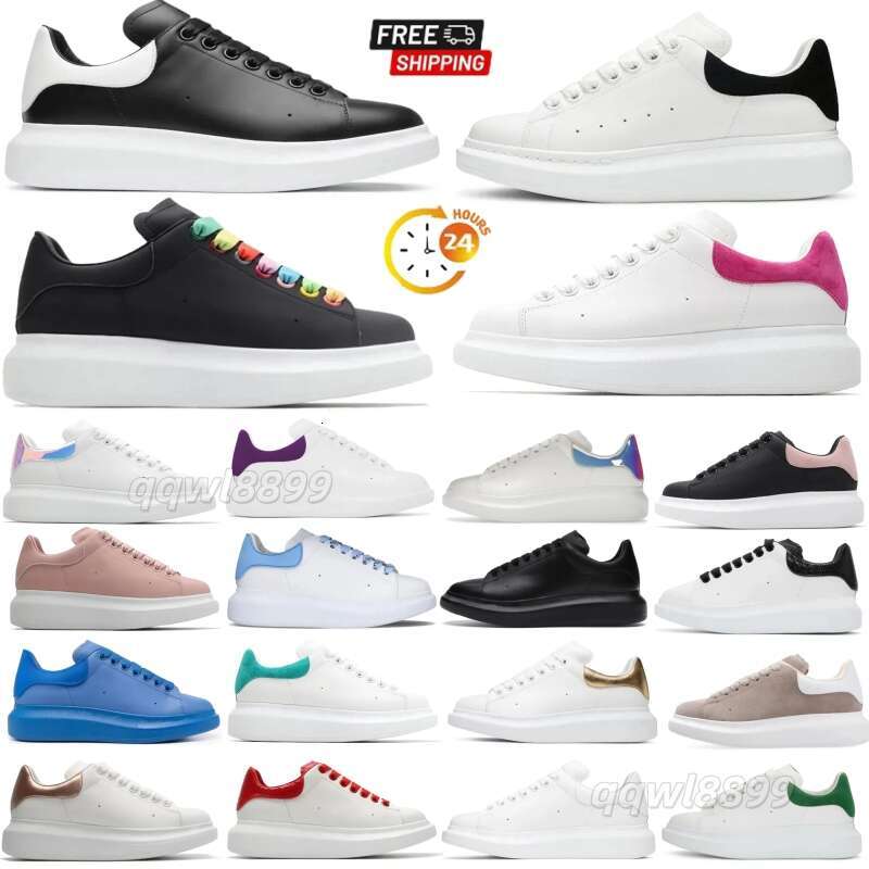 Designer Shoes Women Casual Shoes Leather Lace Up Men Fashion Platform Sneakers White SuedeWhite Black