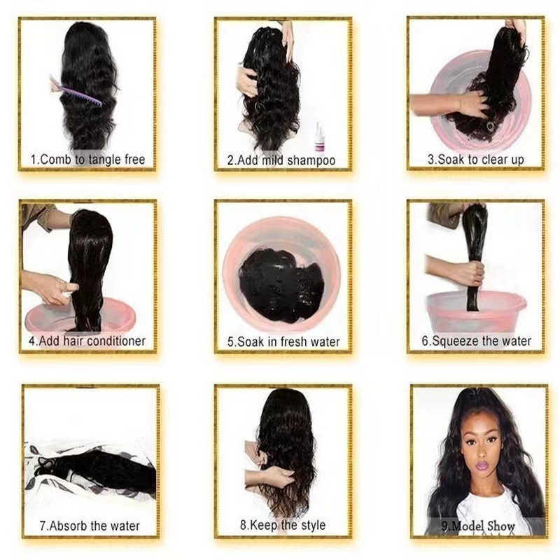 AALIMICE Human Hair Long Wavy Lashfront Wig 16-24 Inches No Adhesive Needed, USA Shipping Available