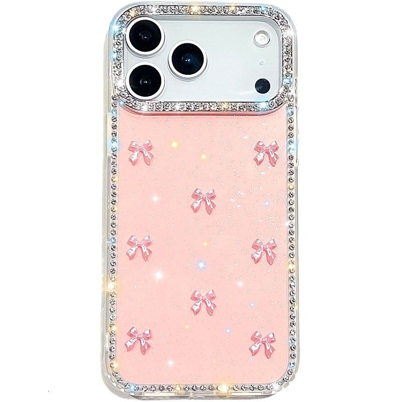 Bow Phone Case iPhone 17 Pro Max Compatible with Apple 16/15 Pro Edge Diamond Protective Case