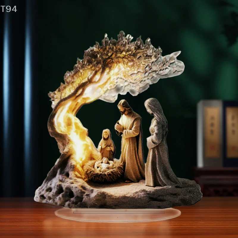 3D Stereoscopic Easter Nativity Scene Figurine Tabletop Decor Nativity Figurines Set He Decoration H251129