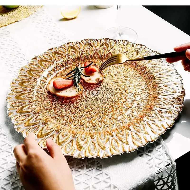 Luxury Nordic Luxury Crystal Fruit Plate Western Food Large Household Tableware Living Ro Tea Table Decoration Crafts Y251129