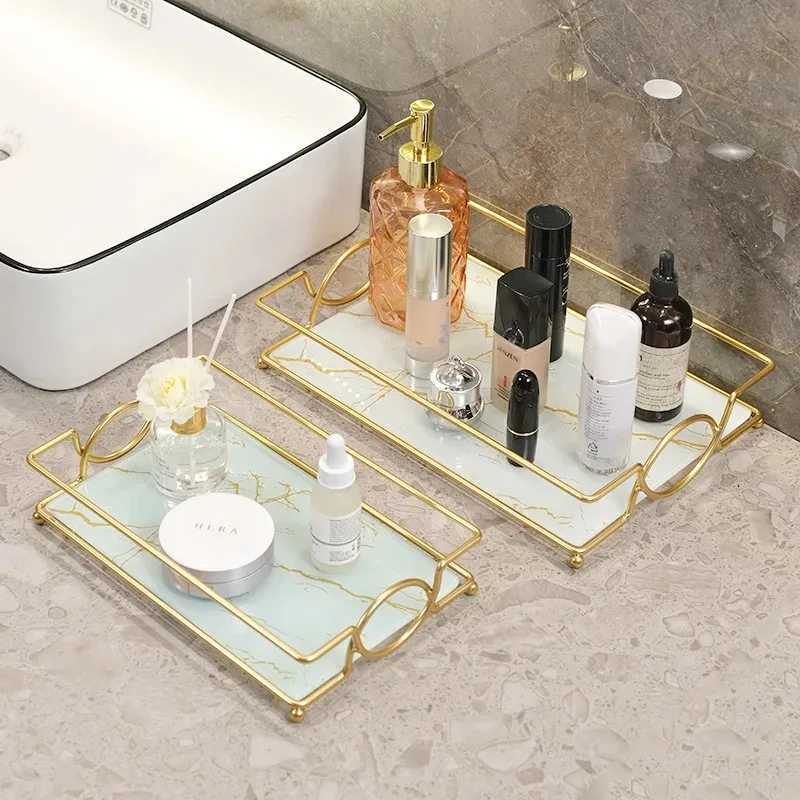 Square Storage Tray Home Living Room Coffee Table Tea Cup Storage Plate Glass Tray Aromatherapy Organizer Tray Home Decor Y251129