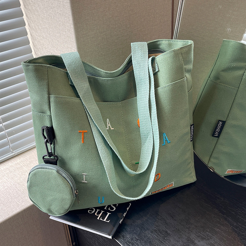 Large Capacity Canvas Bag for Women New Tote Bag for Women Ins College Students Single Shoulder Handbag for Class 241029