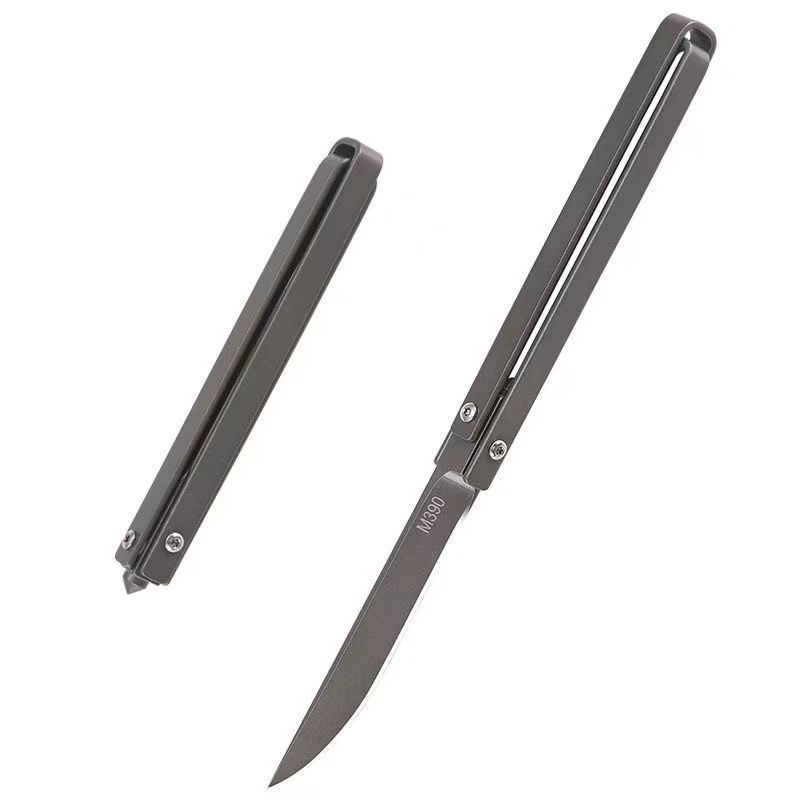 M390 Outdoor Folding Knife Self-defense Wilderness Survival Multi Functional Tool Window-breaking Peeling Barbecuing Sharp Pocket Knife Portable