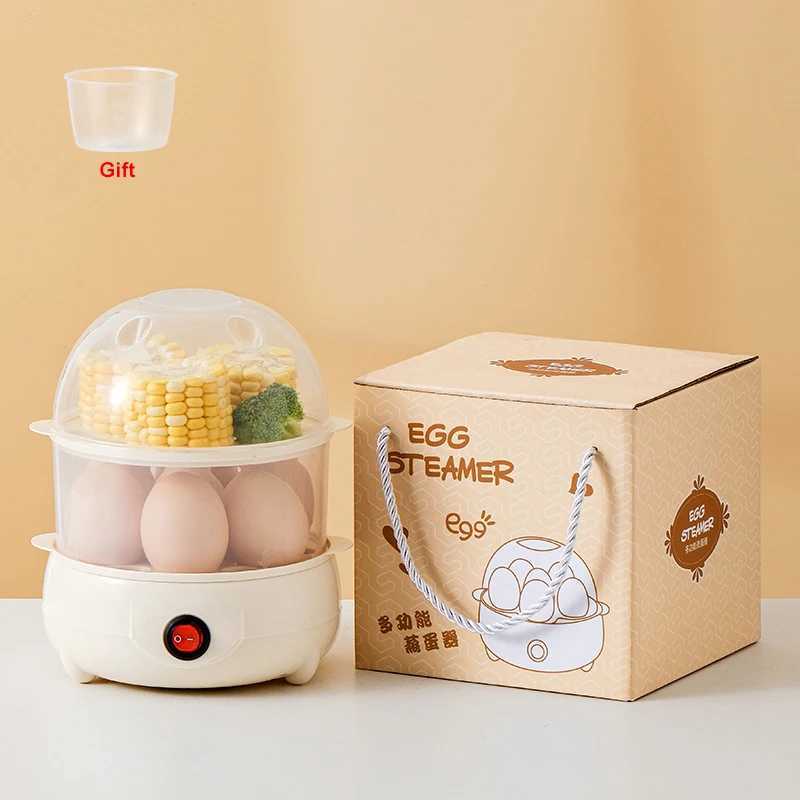 Mini Egg Boiler 1 or 2 Layers Electric Egg Cooker Automatic Power-Off Egg Steamer Kitchen Steamed Breakfast Cooking Appliances C251129