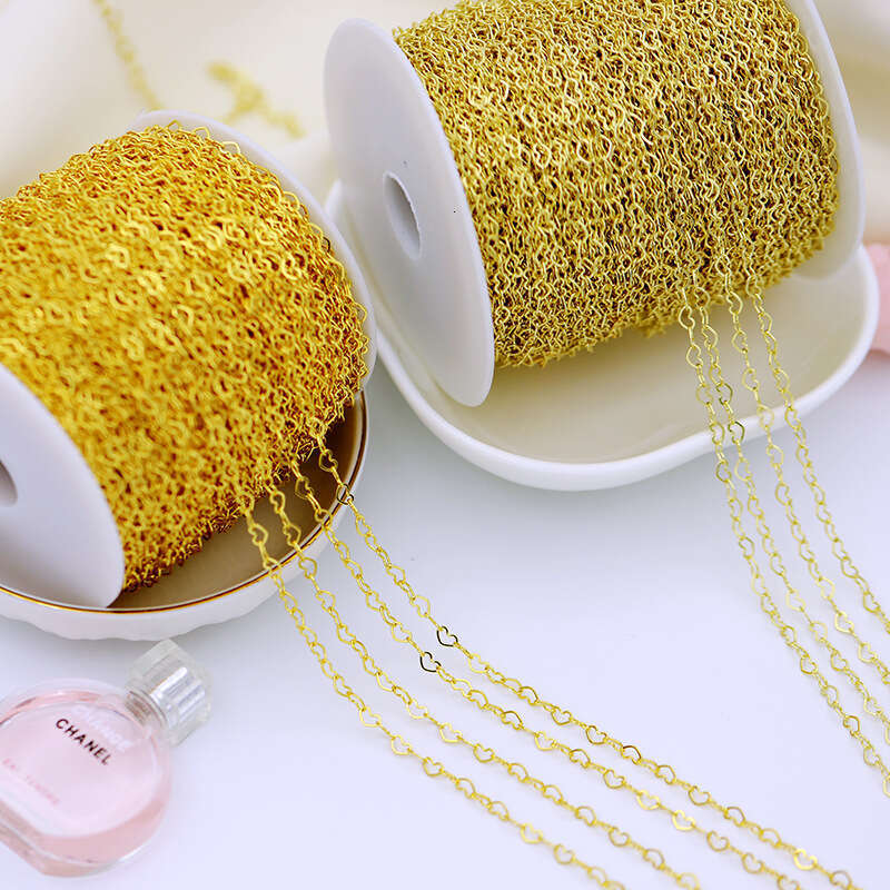 color protection pure copper plated true gold oshaped necklace bracelet diy bead jewelry peach heart tail chain