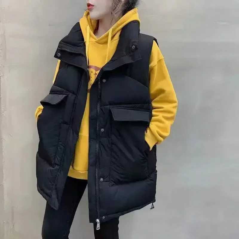 Womens Vests Stand Collar Loose Lightweight Cold Coats on Sale Lady Padded Cotton Giletes Clothes Fashion 2025 Insulated PrettyT251129
