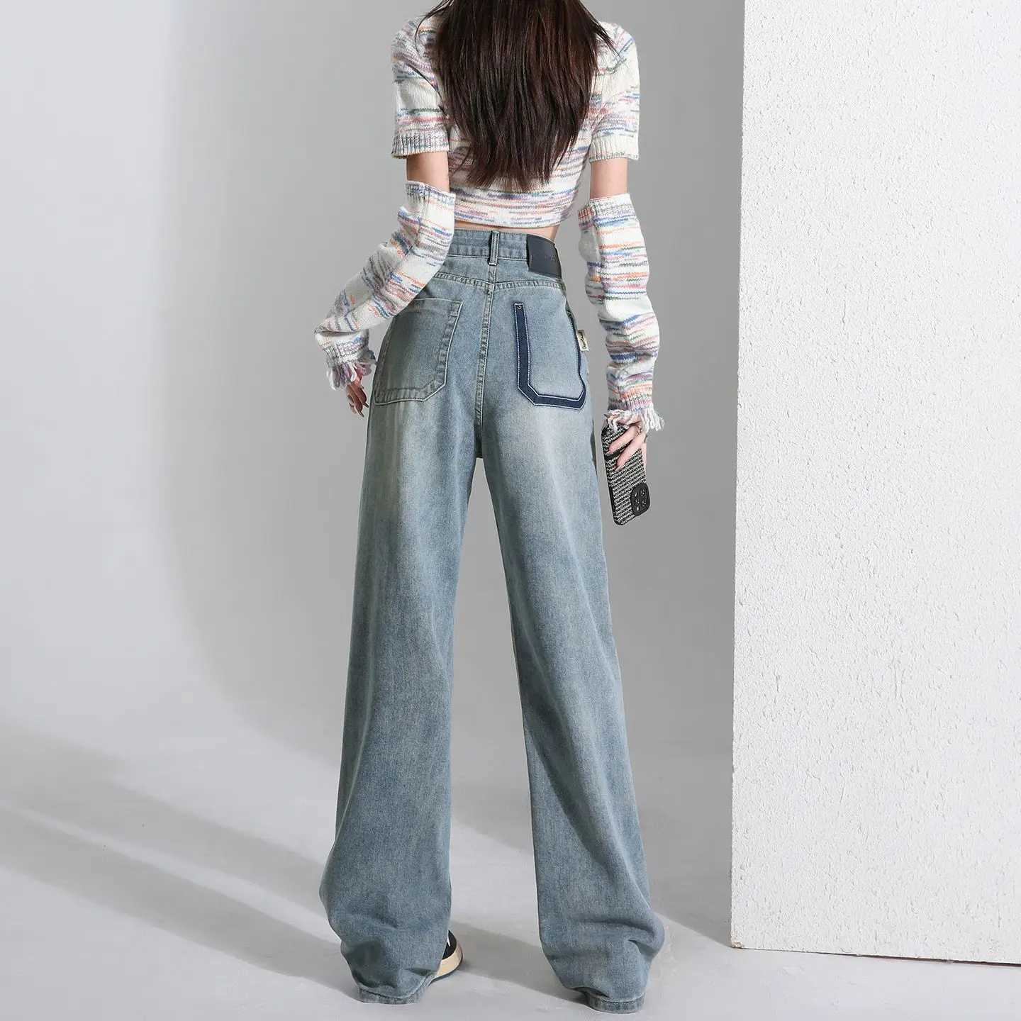 Baggy Jeans Women Wide Leg Denim Pants Y2K Aesthetic Streetwear Loose Fit Retro Female Fashion Trendy Casual Outfits Jeans M260310