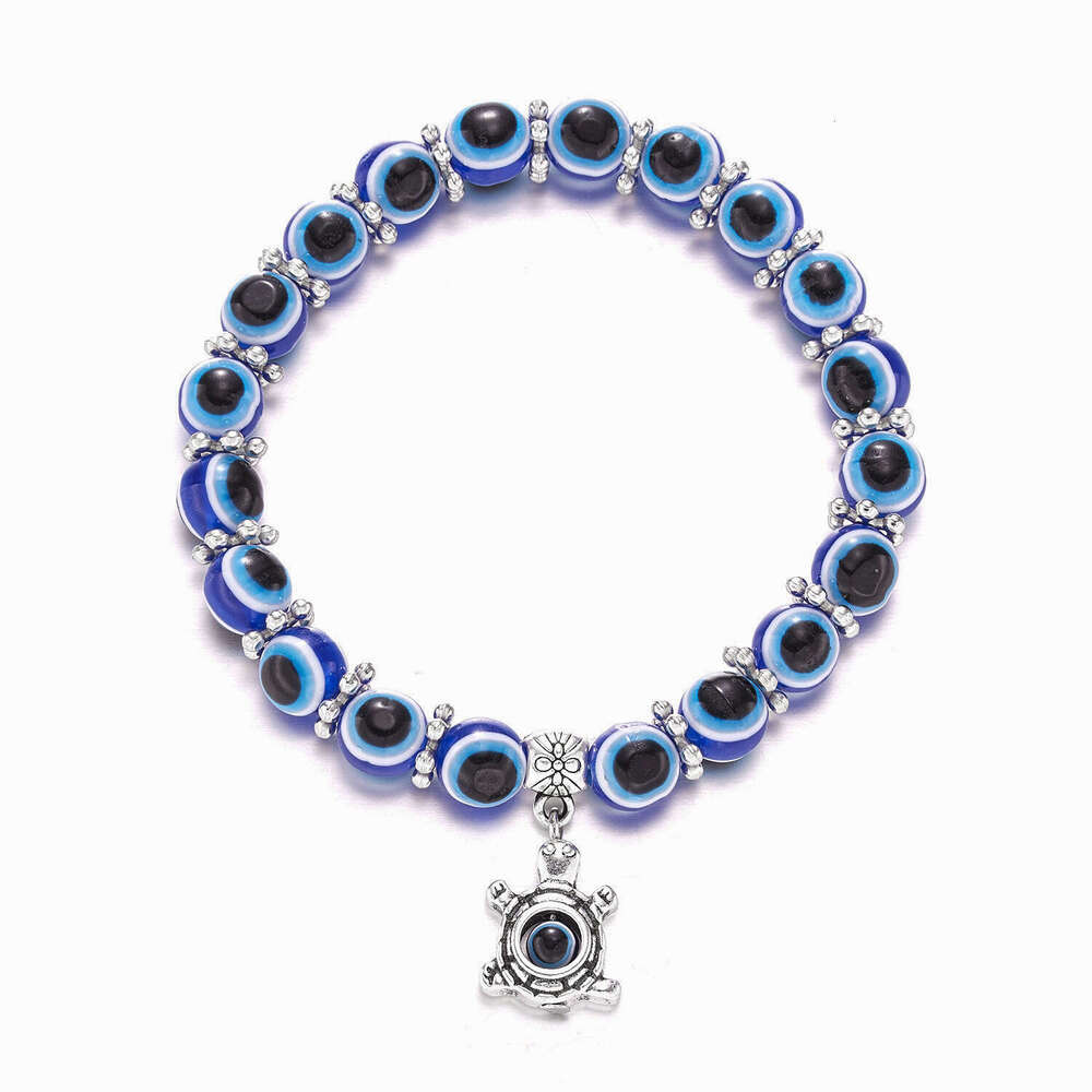 mens devils butterfly elephant animal pendant resin blue eye beads fatima palm bracelet