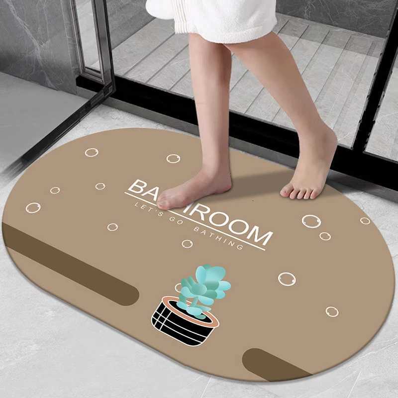 Japanese cartoon bathro absorbent floor mat fun toilet door diat d non-slip foot pad household toilet carpet H251129