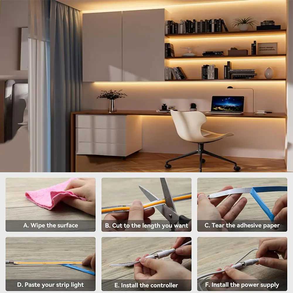 Induction COB LED Strip Lights USB 5V COB Strip 1/3M Strip 1-6Pcs With Penetrating Wood Touch Dimmer Switch For ShowcaseCabinet M251129