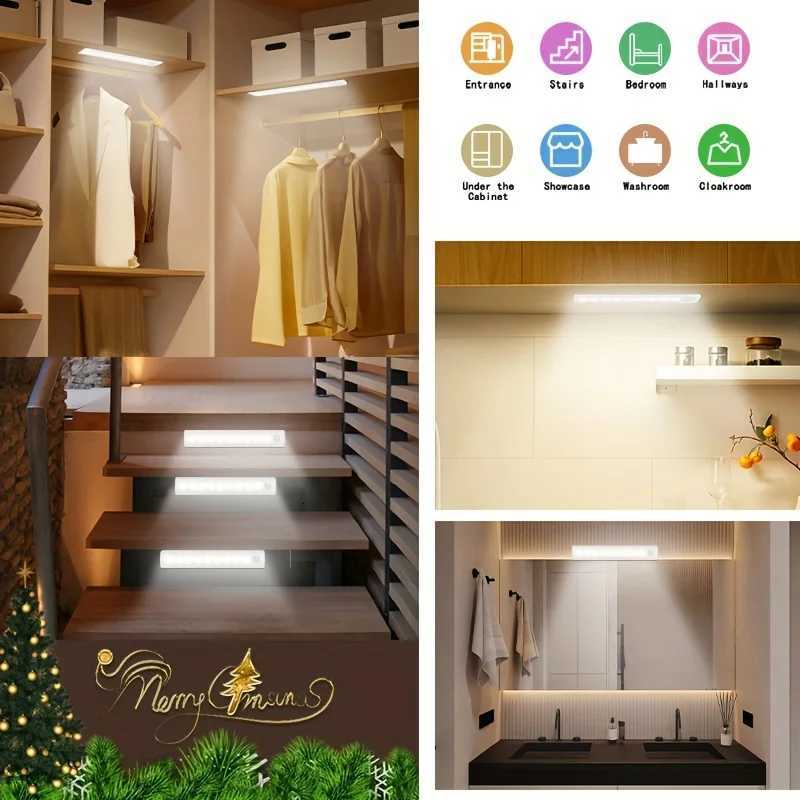 5-Piece LED with Charging Station Under Cabinet Motion Sensor Lights USB-C Rechargeable White Light/Warm Light M251129