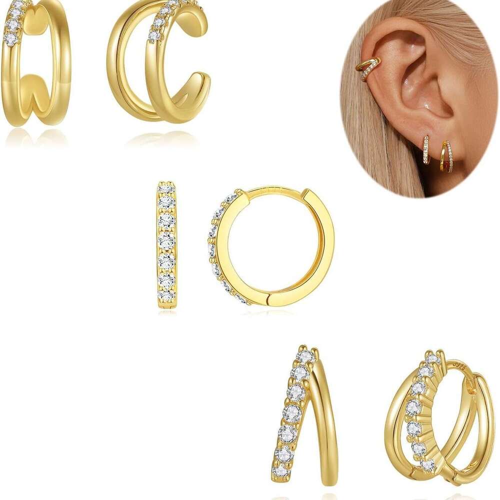 earrings with fashionable highend surround full dia studded and golden geometric earrings