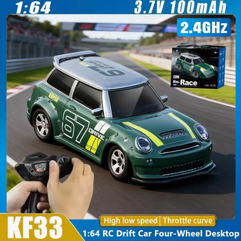 New KF33 24GHz Remote Control Mini Drift Car 164 Scale RC Car For Boys Kids Desktop Toys Gifts 4WD Racing Model For Children J251129