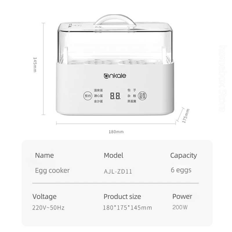 6 Eggs Boiler Steamer Multi Function Rapid Electric Egg Cooker Auto-Off Generic Omelette Cooking Tools Kitchen Utensil Breakfast C251129
