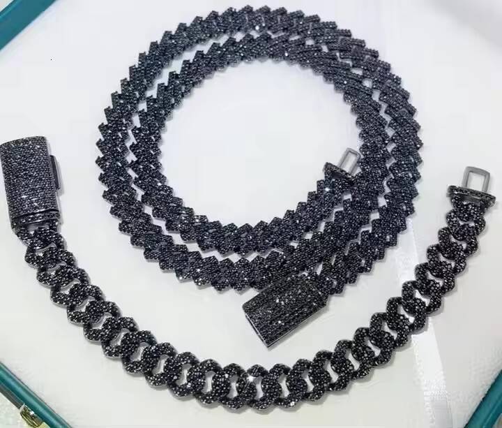 Latest Silver Gold Plated 10/14/18/mm Heavy Multicolored Cuban Chain Link Necklace for Men