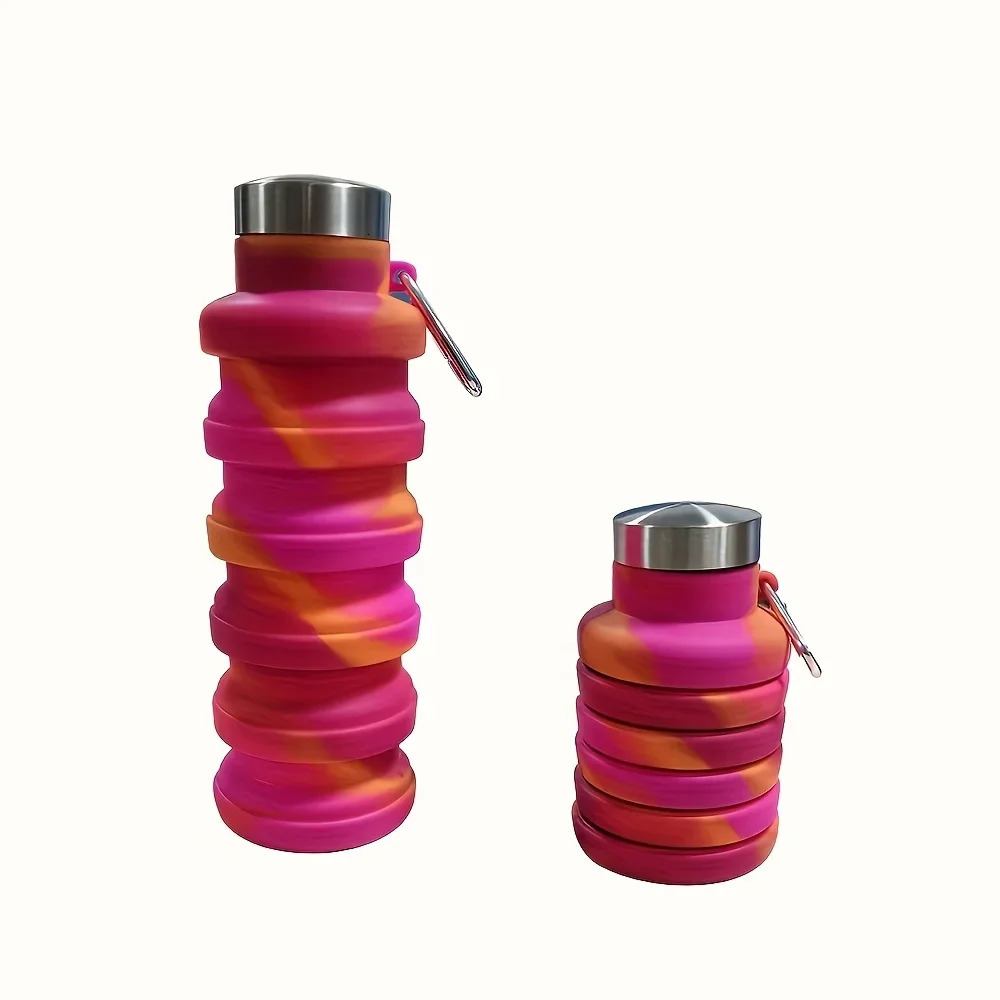 1pc Collapsible Silicone Water Bottle Reuseable BPA Free Foldable BottlesPortable Hiking Cup For Outdoor Mountaineering Tour Z260202
