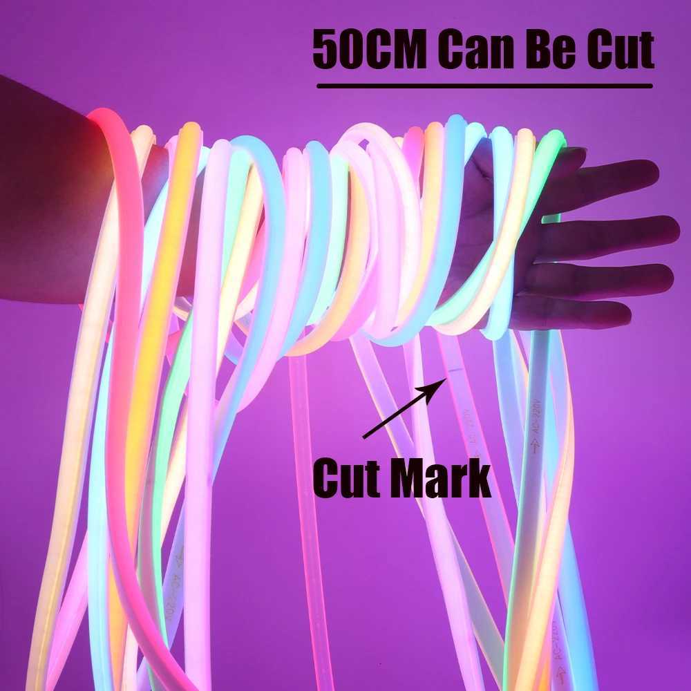220V COB Strip White /Red /Ice Blue /Pink /Yellow /Purple Waterproof Home Decor Outdoor Lamp Flexible LED Neon Ribbon Light M251129