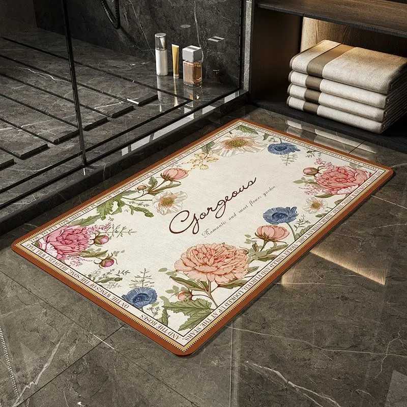 Toilet floor mat diat d bathro water-absorbing non-slip mat door mat entering the door toilet kitchen door mat H251129