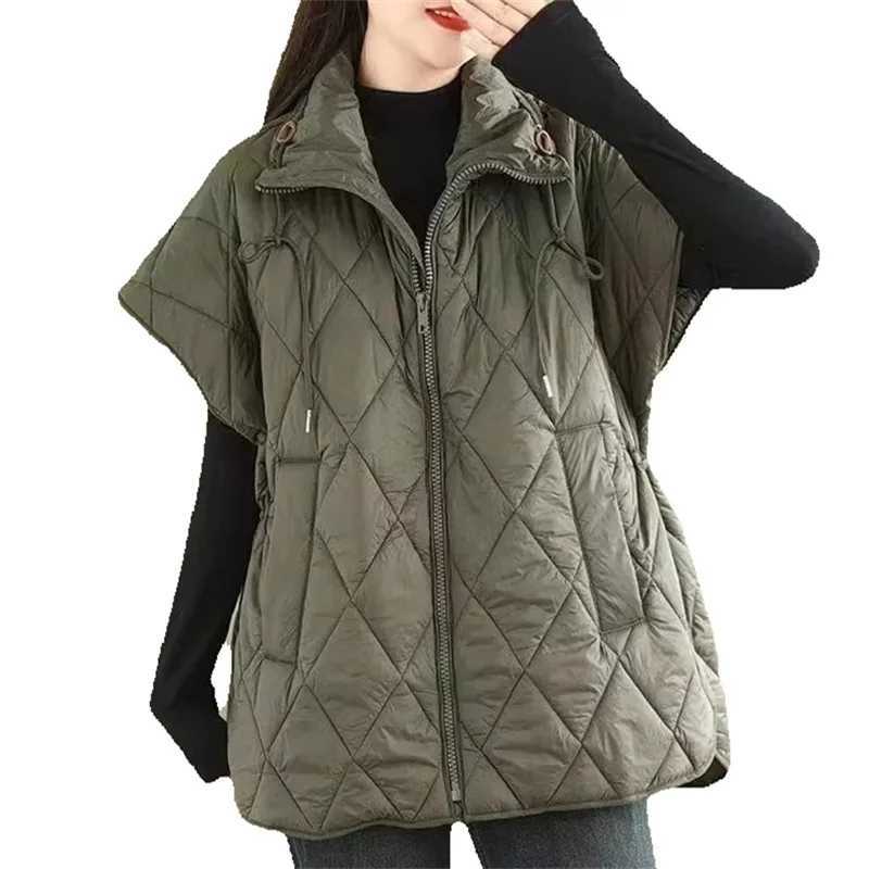 2025 Loose Fashion Women Vest Coat Autumn Winter Warm Cotton Jacket Female Waistcoat Outwear New Zipper Lady Sleeveless JacketsT251129