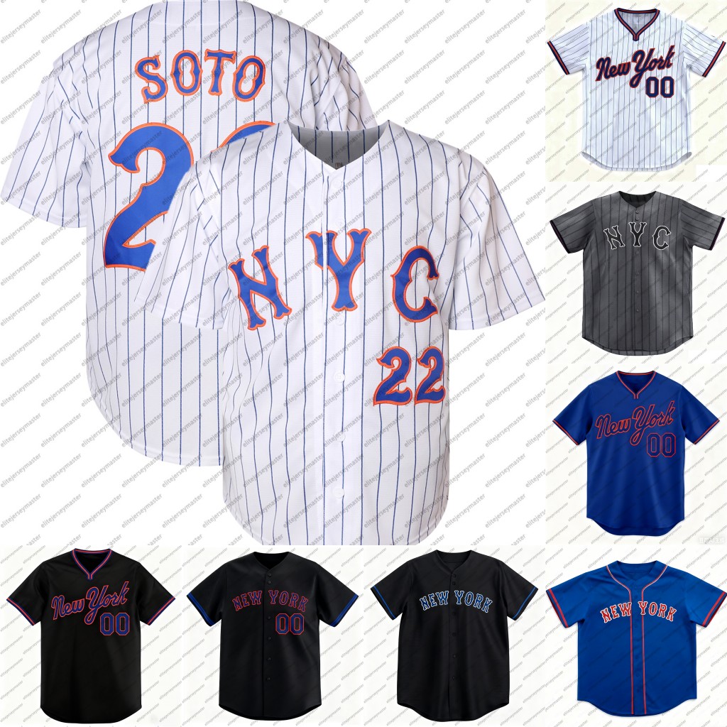 Juan Soto 22 Francisco Lindor 12 Francisco Alvarez 4 Pete Alonso 20 Piazza 31 Vientos 27 Personalized Customized Baseball Jerseys Custom Any Number Name 222