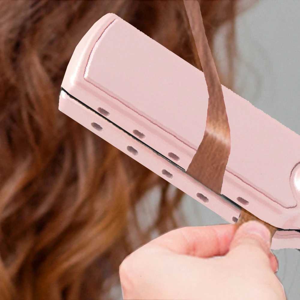 RUCHA Professional Hair Straightener Wide Plate Titanium Flat Iron Rapid Heating LCD Display PTC Treatment Hair Iron and BrushT251129