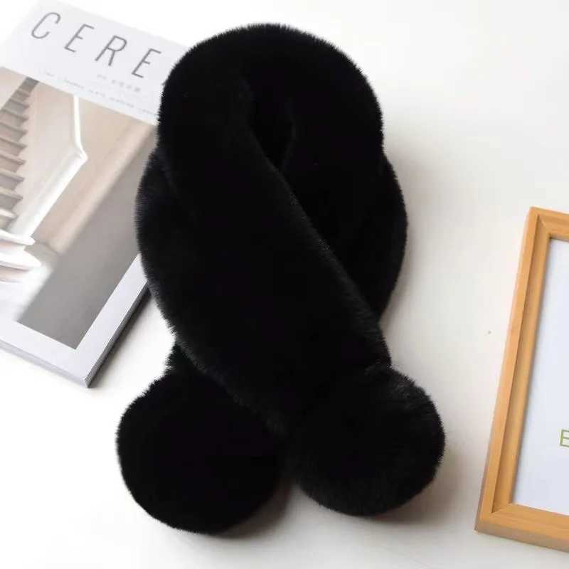 Rabbit Fur Scarf Women Winter Warm Soft Furry Scarves Casual Female Lady Outdoor Neck Warmer Collar Snood Gifts for Her 70cmJ251129