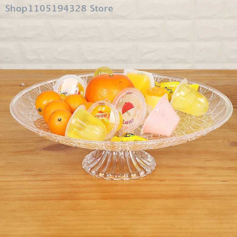 1PC 15/20/25/30cm Acrylic Serving Plates Fruit Dessert Salad Tray Cupcake Display Stand Round Dinner Plate Kitchen Supplies Y251129
