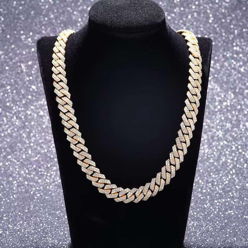 Fashion Moissanite Rope Chain 14 Karat Solid Gold Woman Jewelry Cuban Link Chain Necklace Miami Cuban Gold Chain Cuban Necklace