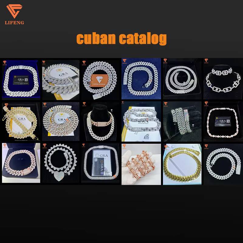 Wholesale Iced Out 10MM Moissanite Cuban Link Chain Men Hip Hop Diamond 925 Silver Cuban Necklace