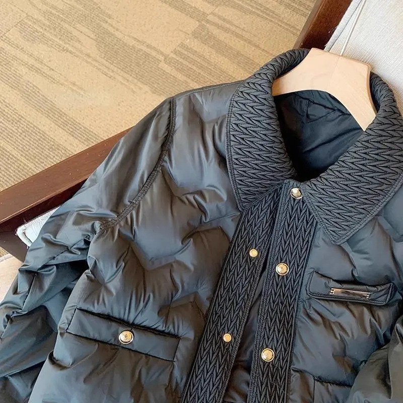 Women Cotton Padded Coats Autumn Winter Lightweight Fashion Turn down Collar Quilted Jacket Outerwear Female Warm Overcoats R251129