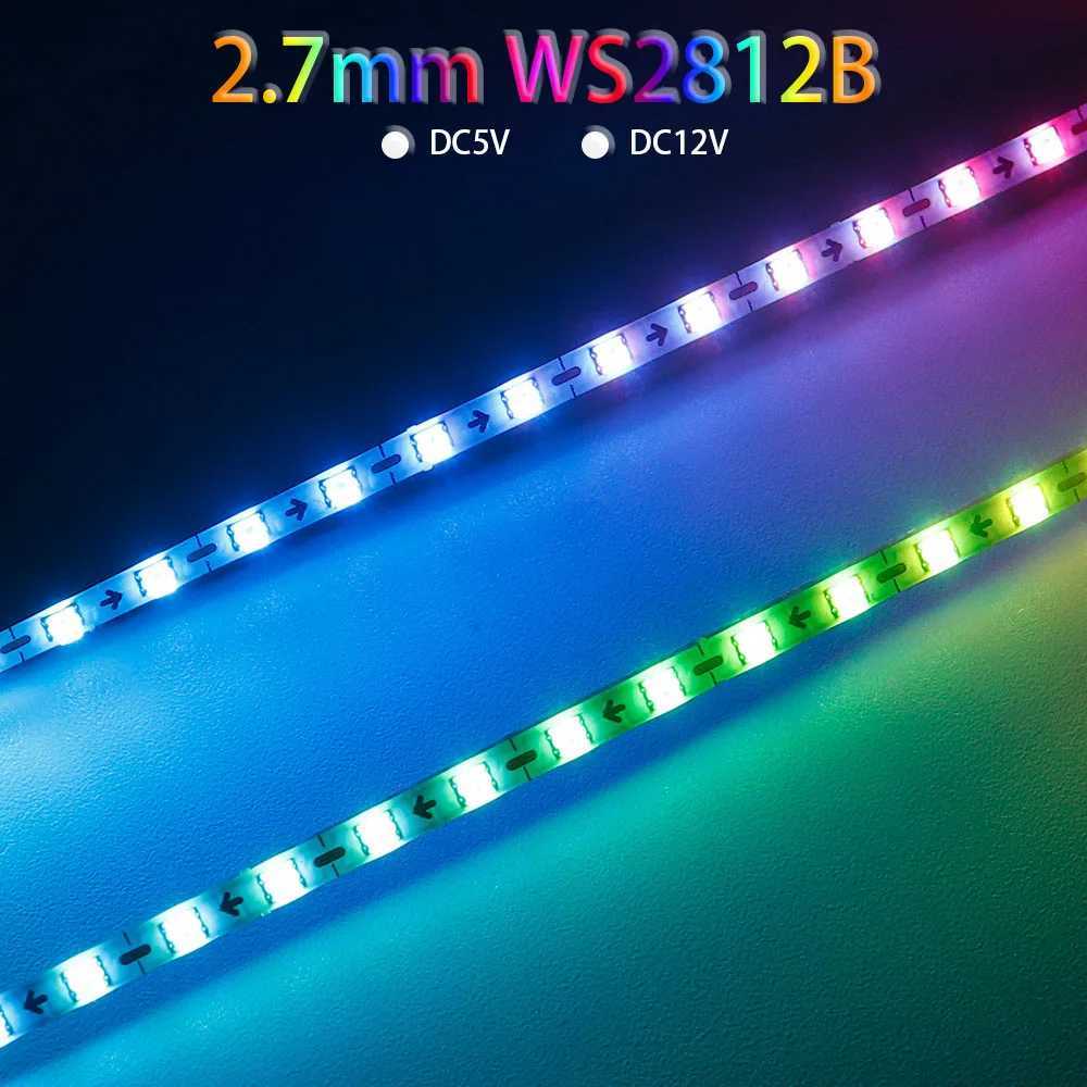 Ultra Narrow 27mm WS2812B LED Strip WS2812 2020 160Leds/m individually addressable Samrt RGBIC Light Tape DC5V/12V M251129