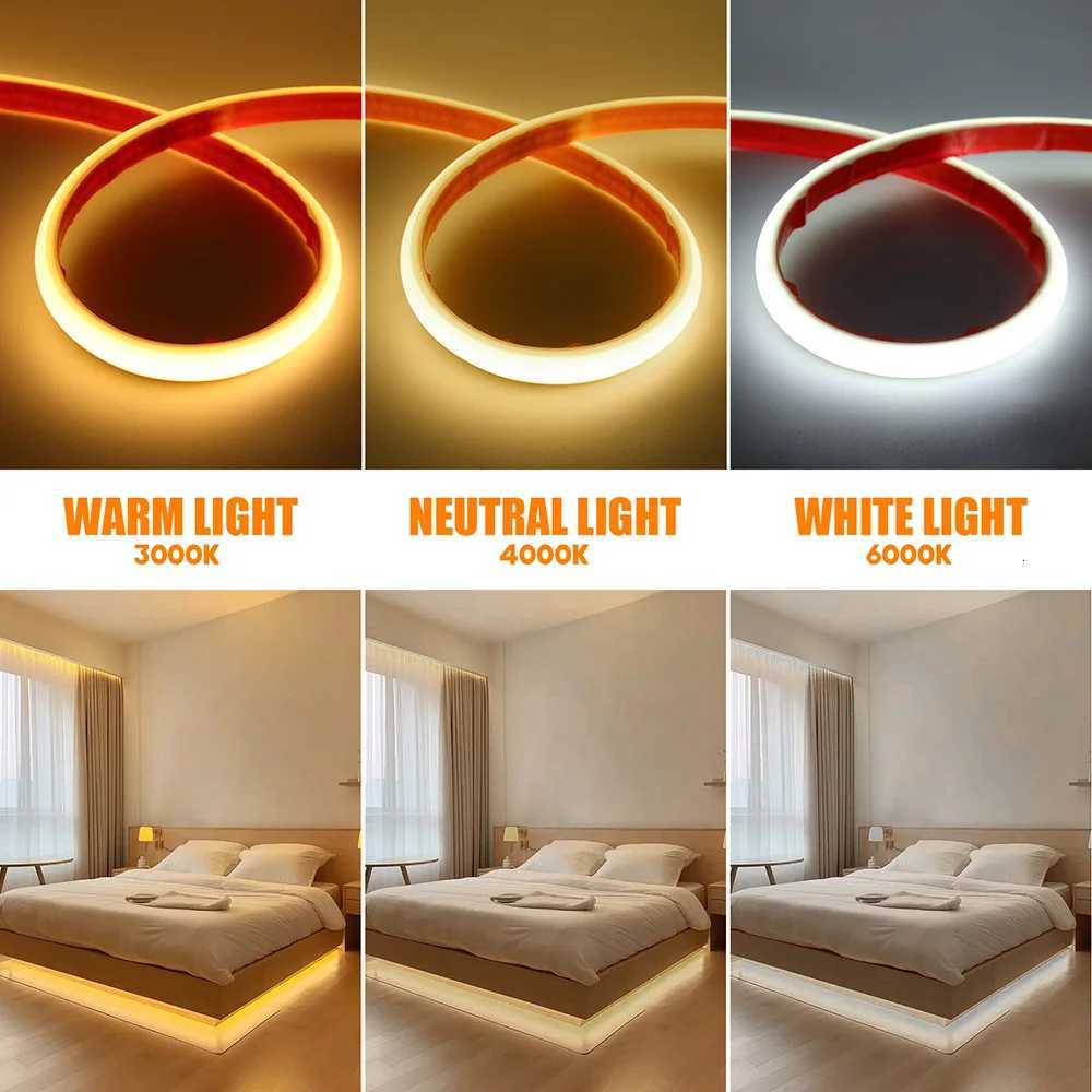 COB LED Strip Light 220V Adhesive Tape with Dimmer Switch EU Power Kit Waterproof 288LED Linear lighting Flex Silicone Tube Lamp M251129