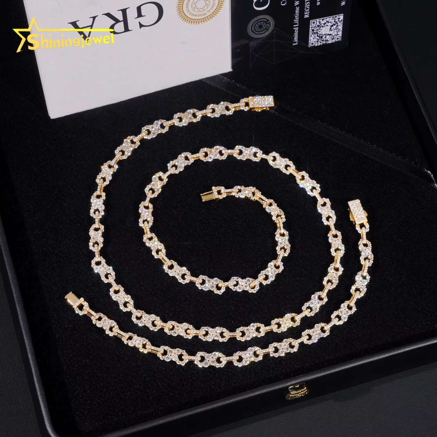 Hip Hop Jewelry Iced Out 925 Silver Infinity Moissanite Cuban Bracelet Custom High Quality Moissanite Bracelet for Men