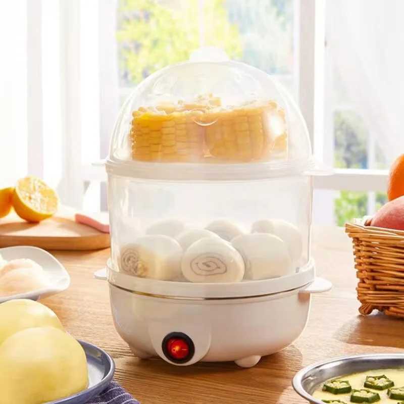 Egg Cooker Multifunctional Electric Egg Boiler Double Layers Egg Cooker Mini Steamer Poacher Kitchen Cooking Breakfast Machine C251129
