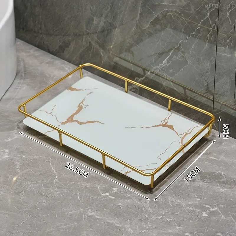 New Light Luxury Style Bathroom Toilet Washbasin Cosmetic Box Storage Rack Storage Rack Washbasin Desktop Tray Storage Items Y251129