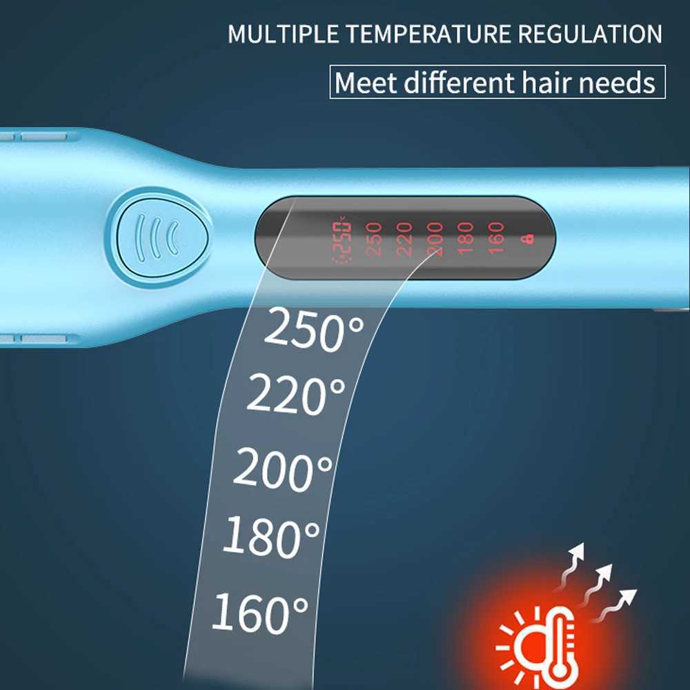 SMET Ionic Flat Iron for Hair With Adjustable Temperature 3D Titanium Floating Plates 2-in-1 Hair Iron for All Hair TypesT251129